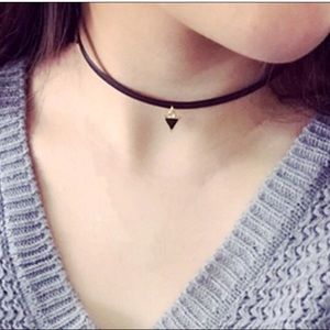 Adorable black with gold charm choker